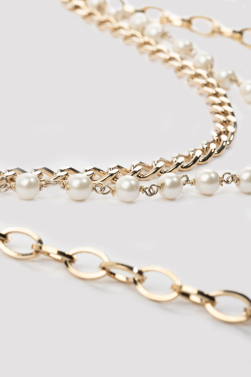 NECKLACE COMBI PEARL | LIGHT GOLD