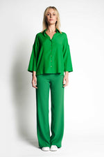 LOU SILK SHIRT | GREEN