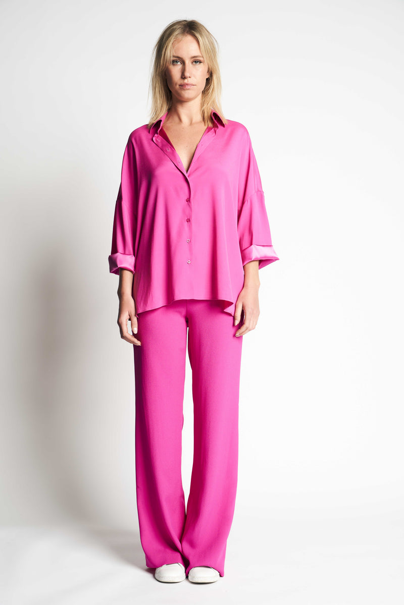 LOU SILK SHIRT | FUCHSIA