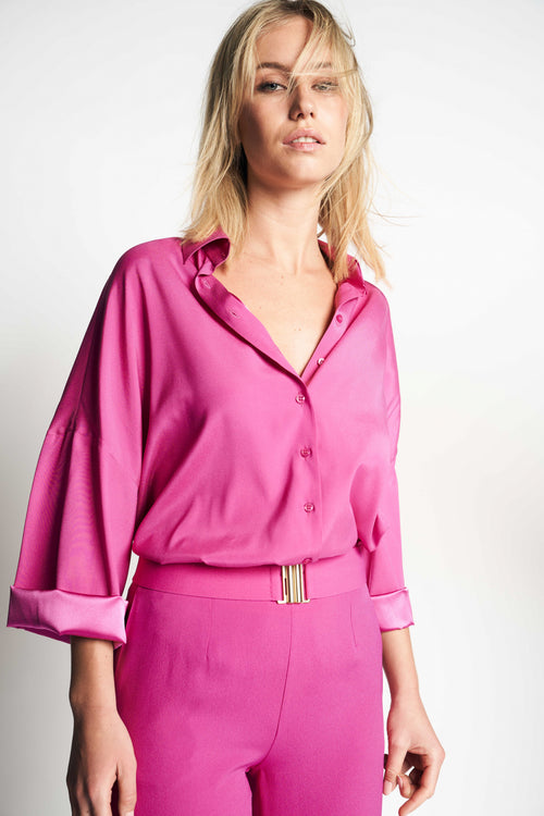 LOU SILK SHIRT | FUCHSIA