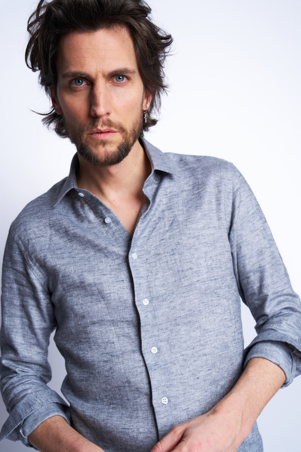 LEI FLANEL SHIRT | GREY MELANGE