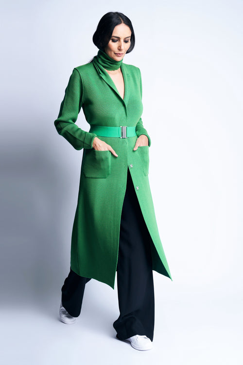 MERINO WOOL KNIT COL XO | GREEN