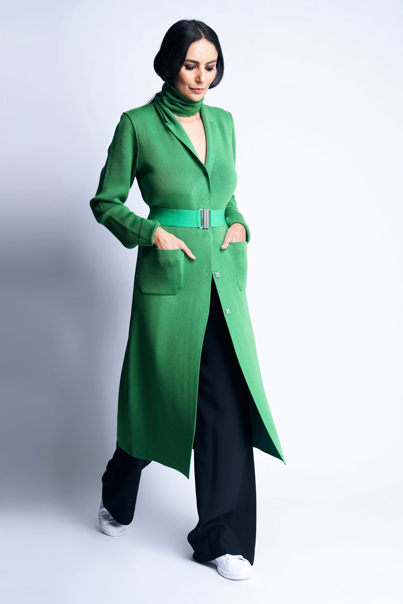 MERINO WOOL KNIT COL XO | GREEN