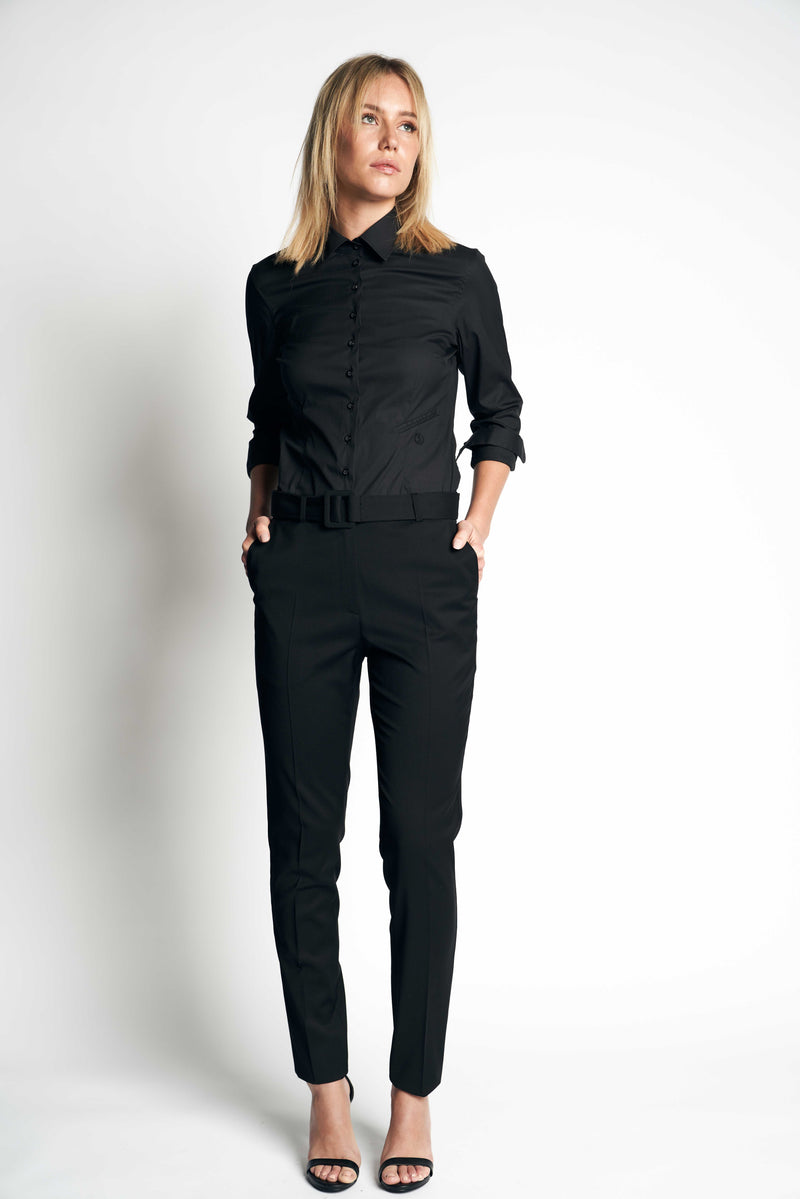 NINA COTTON SHIRT | BLACK