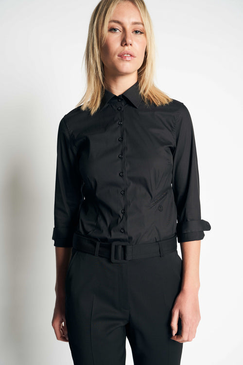 NINA COTTON SHIRT | BLACK