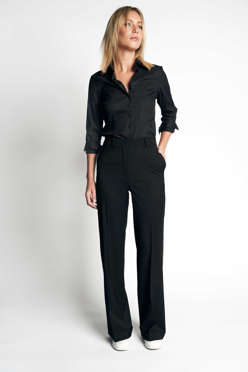 NINA COTTON SHIRT | BLACK