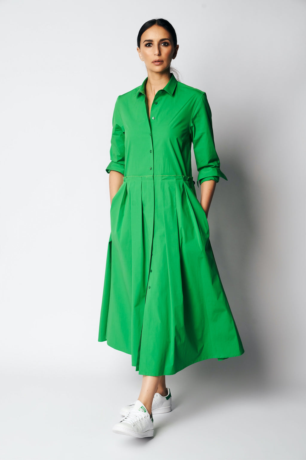 NANA DRESS COTTON XO | BRIGHT GREEN