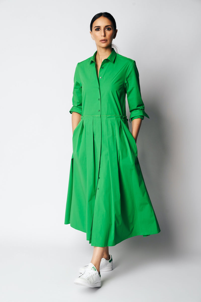 NANA DRESS COTTON XO | BRIGHT GREEN