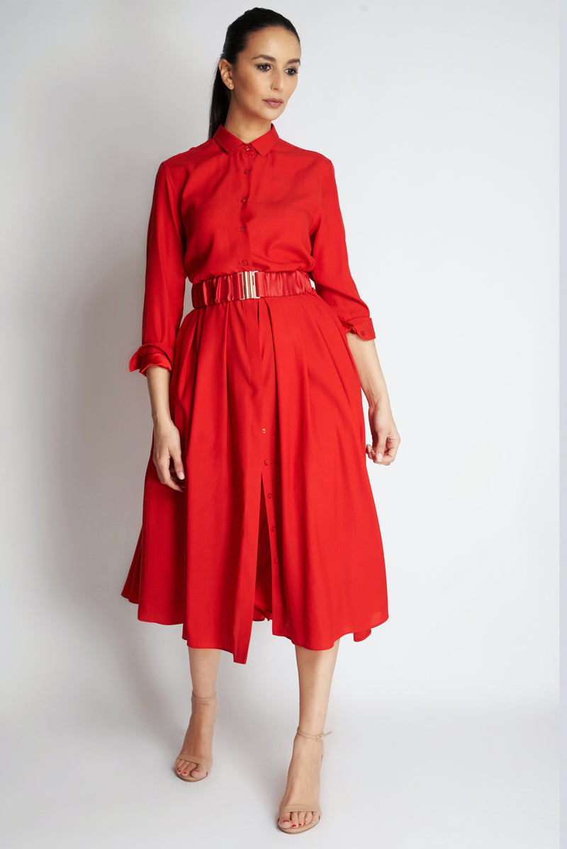 NANA SILK DRESS XO | RED