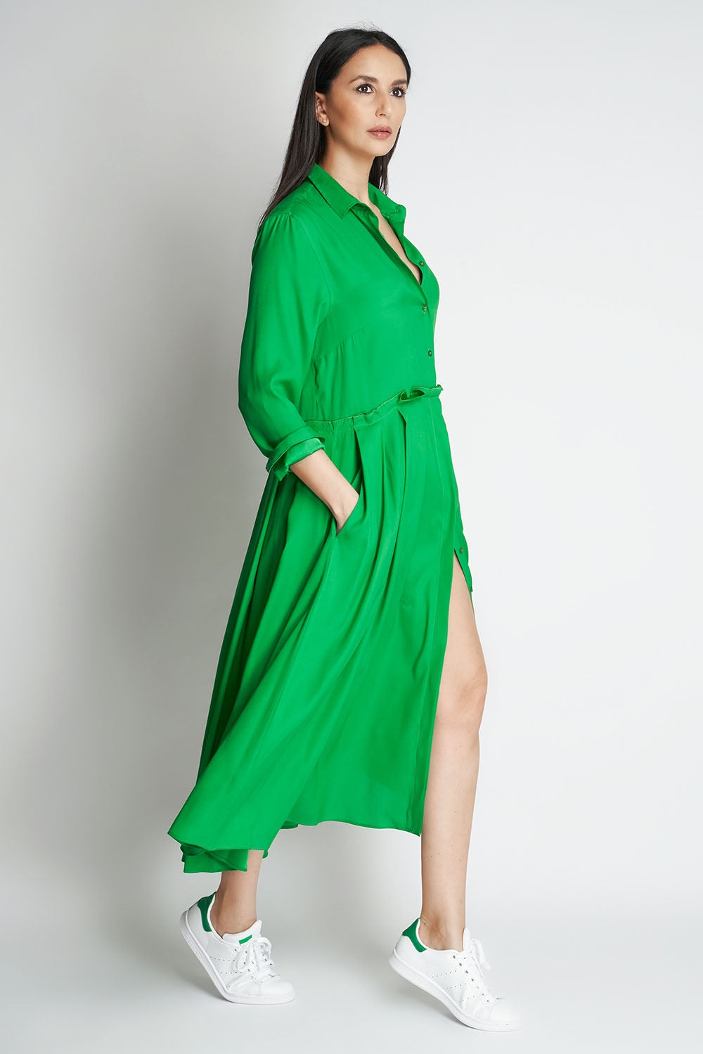 NANA SILK DRESS XO | GREEN