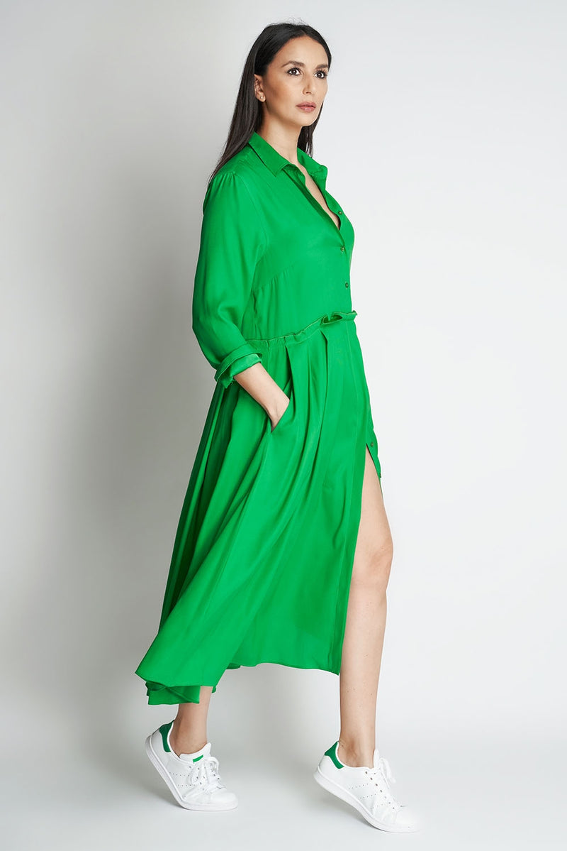 NANA SILK DRESS XO | GREEN
