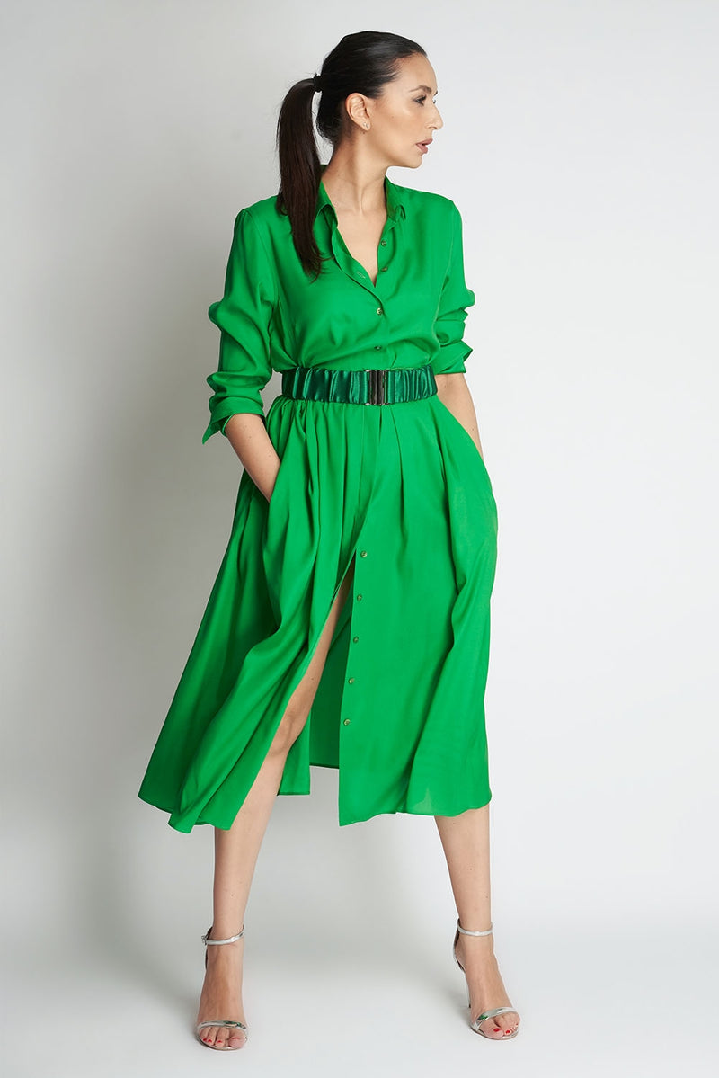 NANA SILK DRESS XO | GREEN