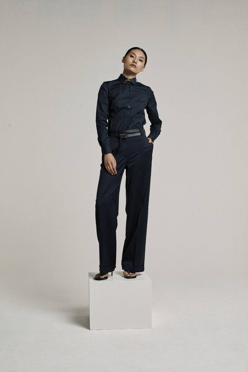 NINA COTTON SHIRT | BLUE BLACK