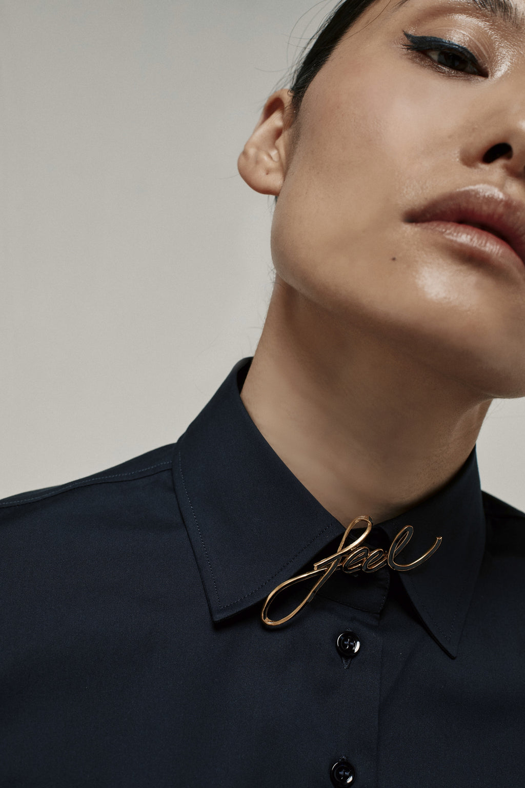 NINA COTTON SHIRT | BLUE BLACK
