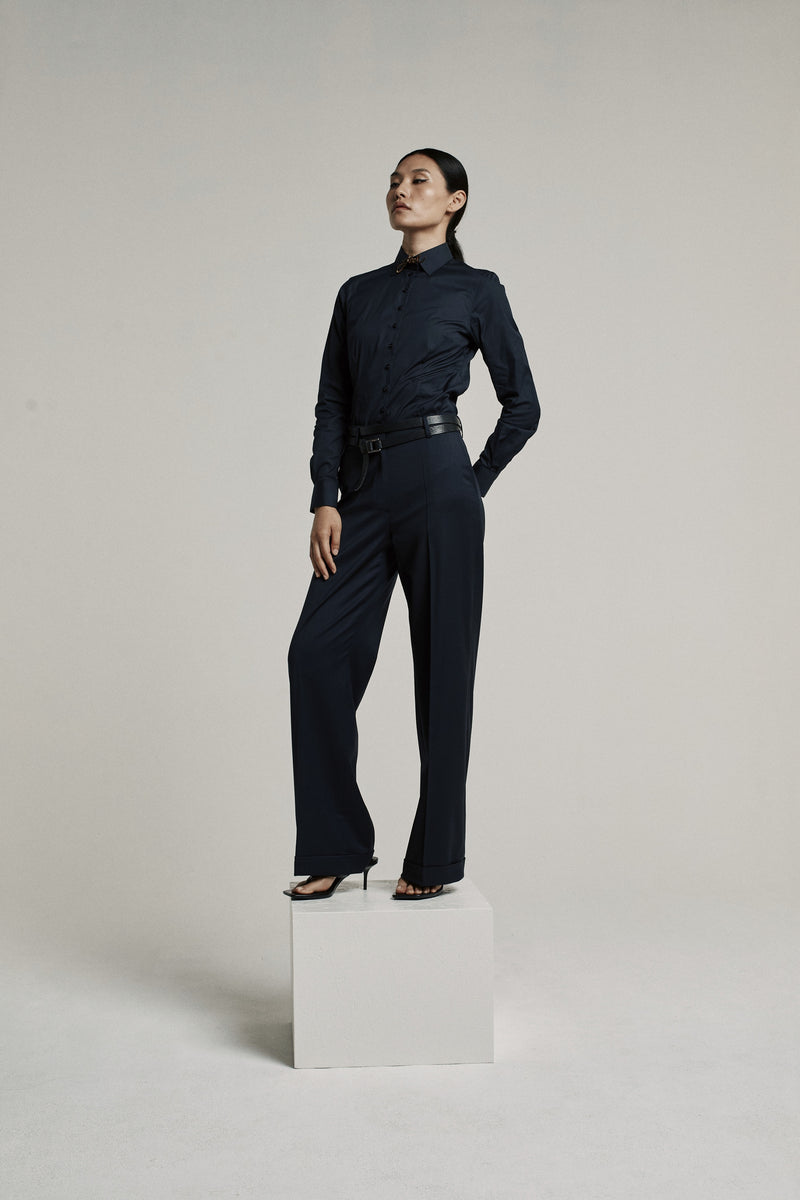 NINA COTTON SHIRT | BLUE BLACK