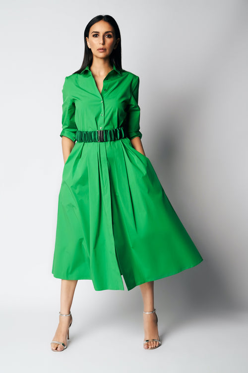 NANA DRESS COTTON XO | BRIGHT GREEN