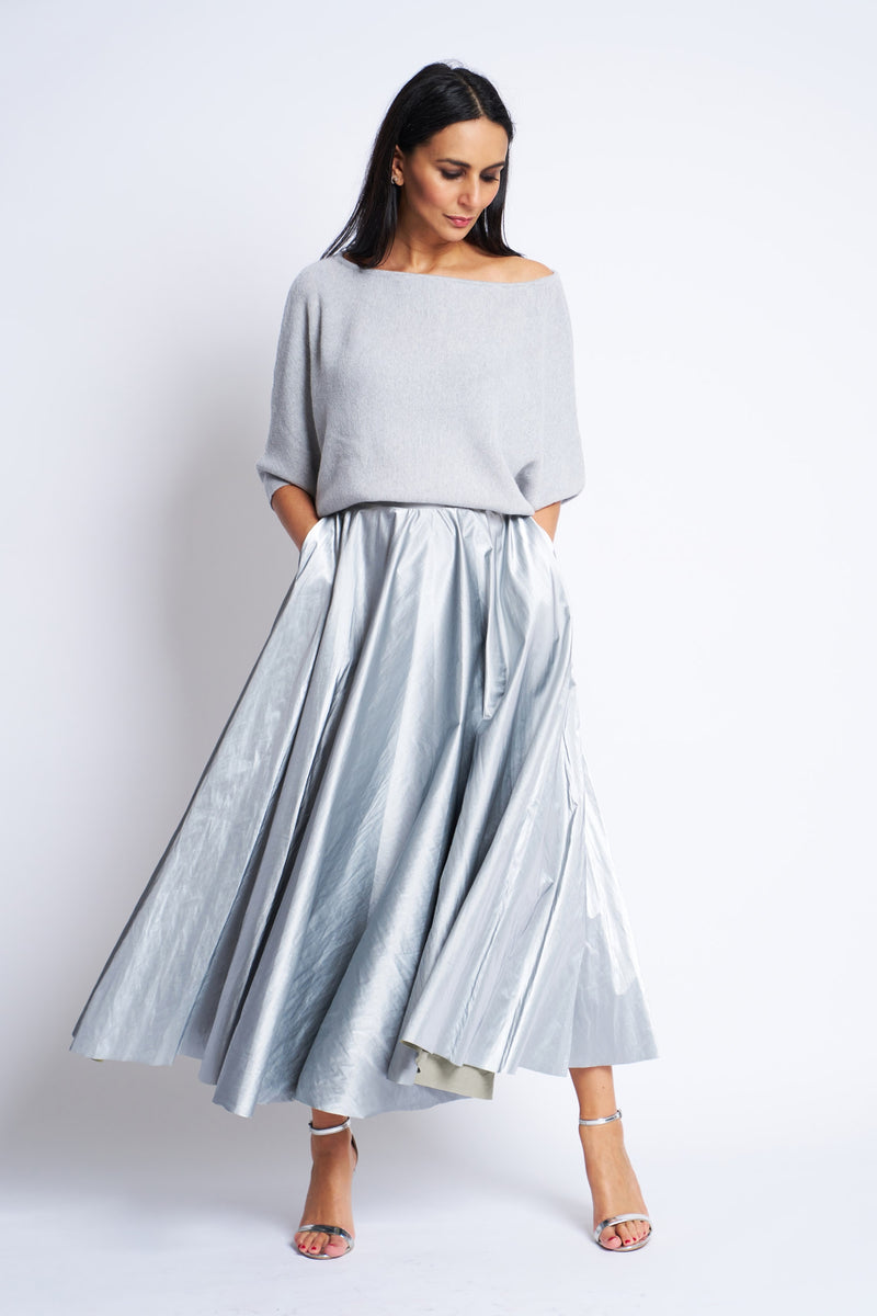 SKIRT VIVIAN | LIGHT GREY METALLIC