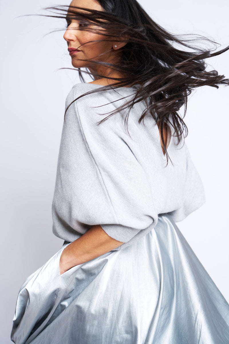 SKIRT VIVIAN | LIGHT GREY METALLIC