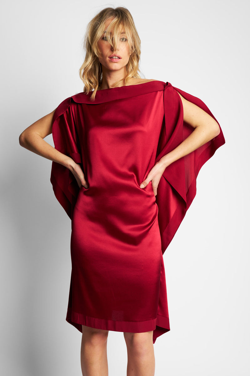 TATUM DRESS SILK B BORDEAUX - Main Image
