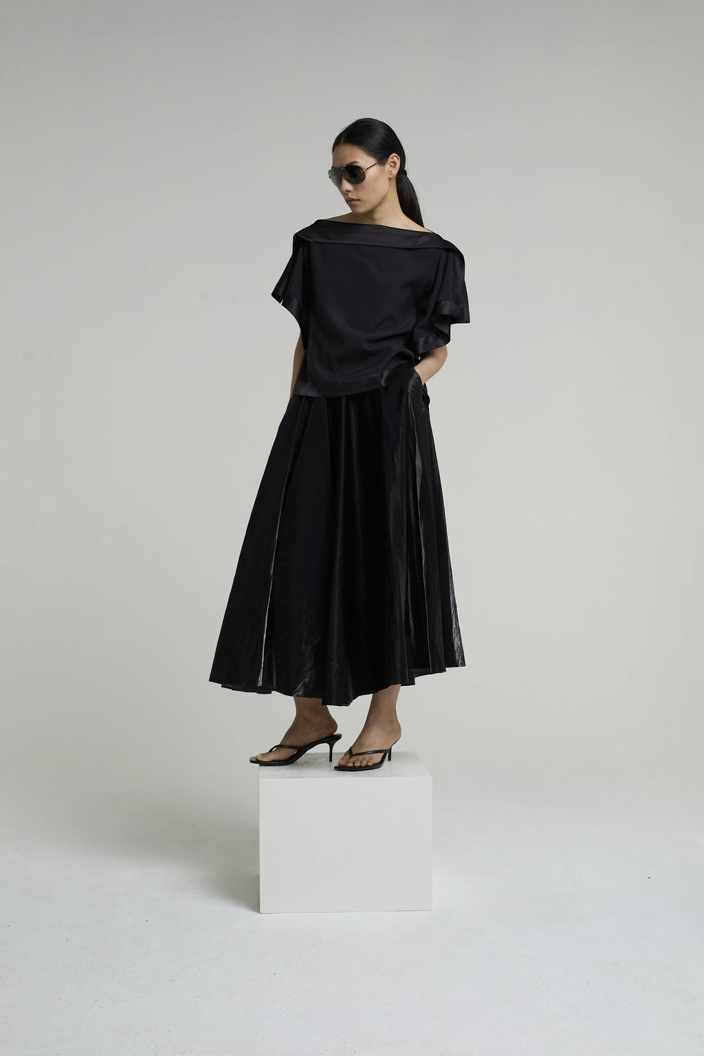 DAKOTA SILK TOP | BLACK