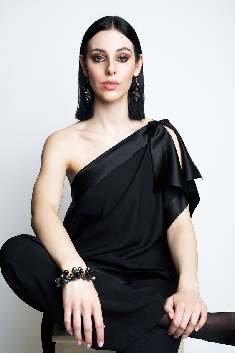DAKOTA SILK TOP  M | BLACK