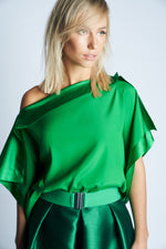 DAKOTA SILK TOP  M | GREEN