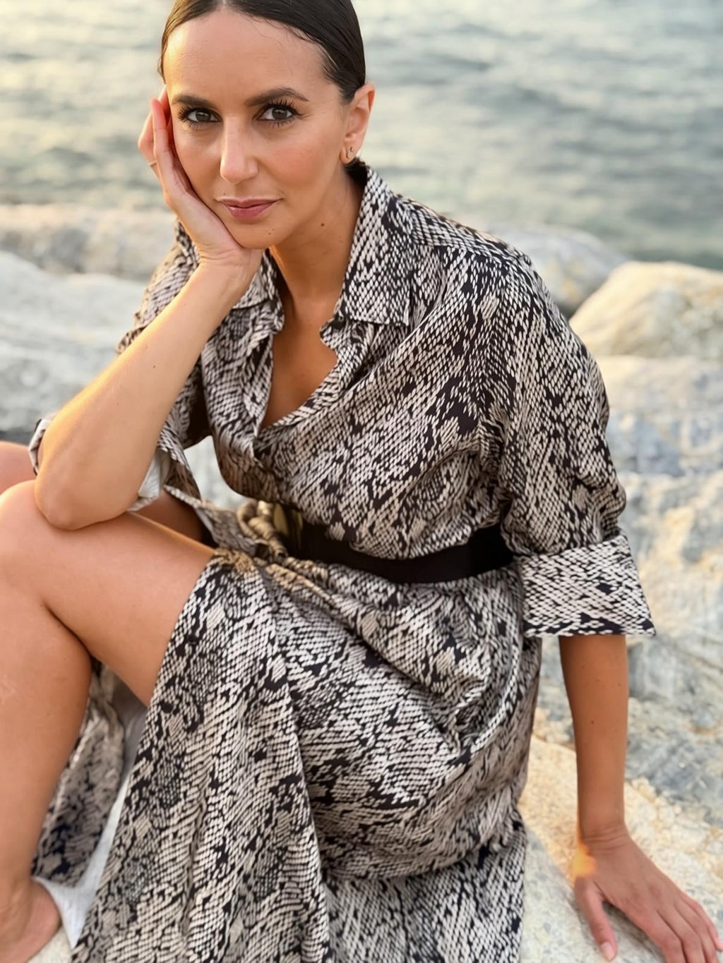 DRESS VALENCIA SNAKE | BLACK