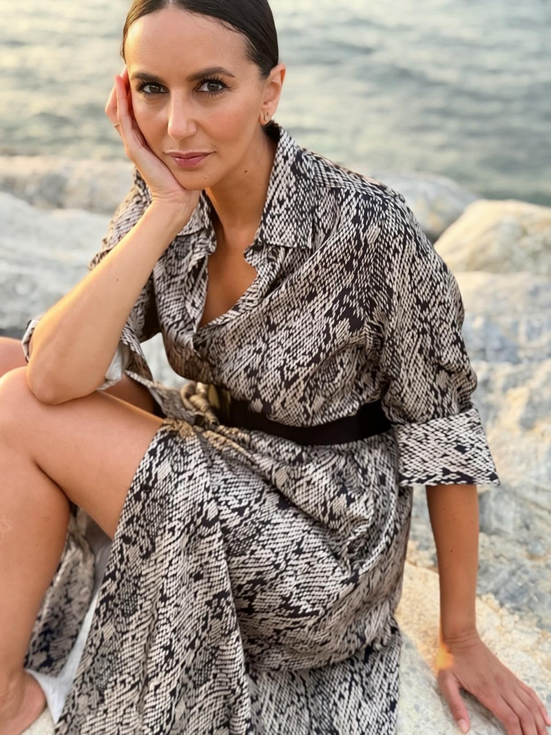 DRESS VALENCIA SNAKE | BLACK