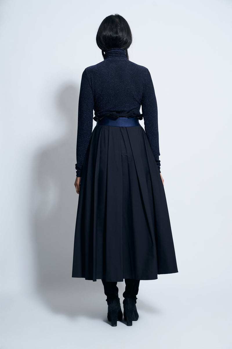 AUDREY SKIRT COTTON | BLUE BLACK