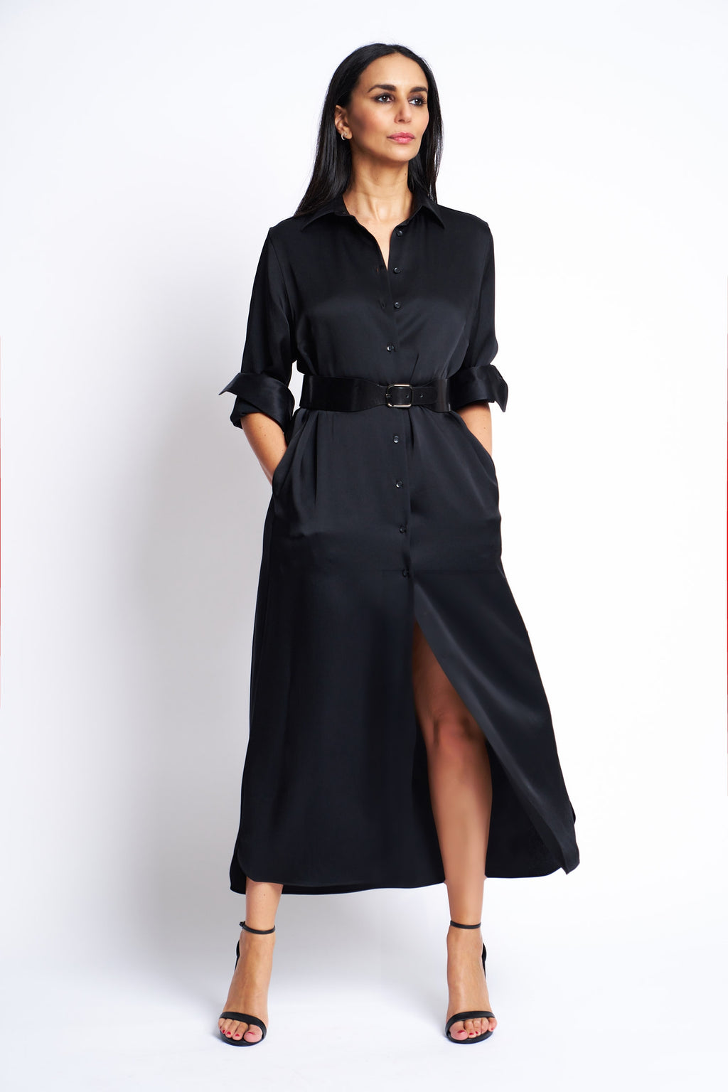 DRESS VALENCIA SHINY | BLACK