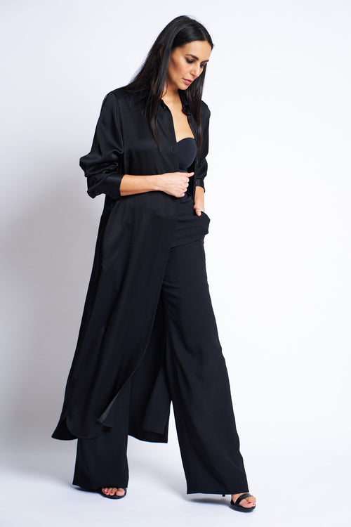 DRESS VALENCIA SHINY BLACK | BLACK