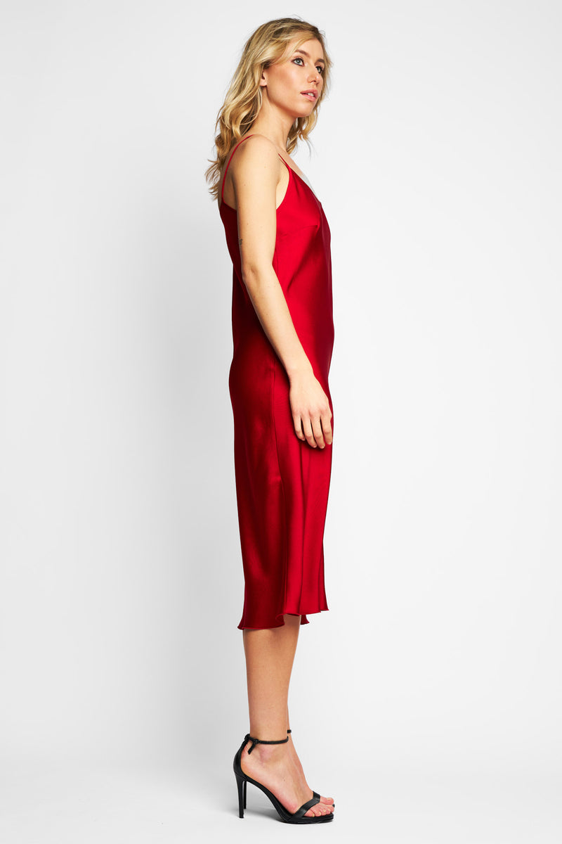 JANE DRESS SHINY | BORDEAUX