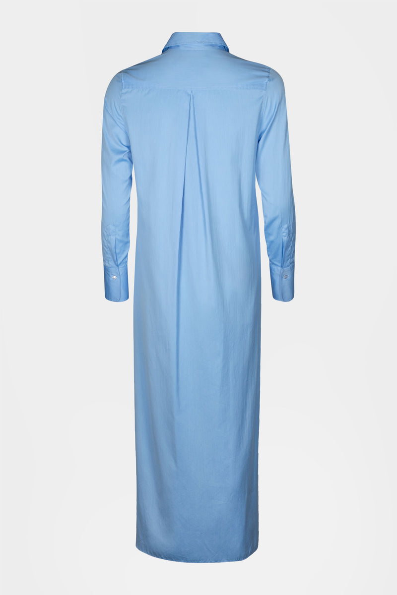 VIOLET DRESS COTTON SILK | LIGHT BLUE