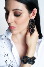 EARRING OASIS MATT BLACK | BLACK