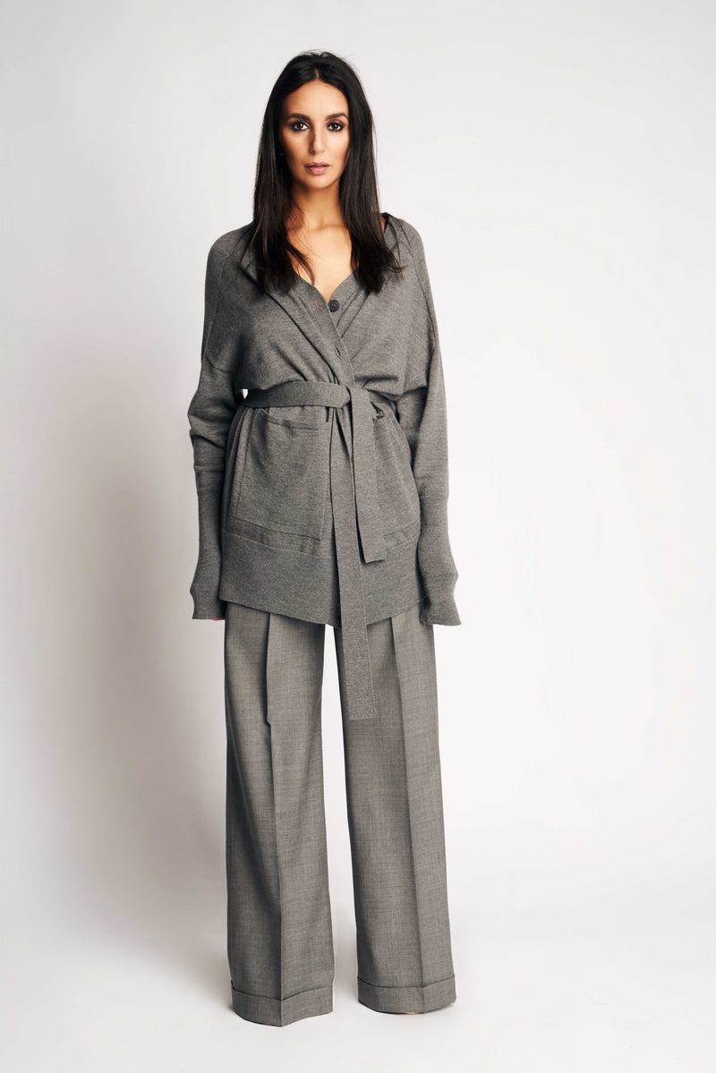 BIRKIN COOL WOOL PANTS | GREY MELANGE