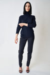 CHINO COOL WOOL PANTS | BLUE BLACK