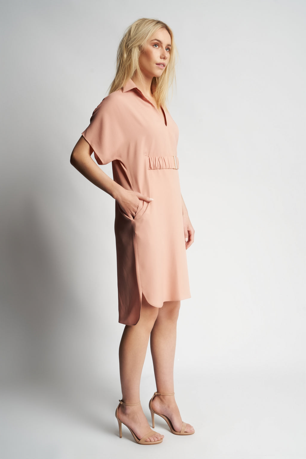 SARITA  DRESS + ELASTIC BELT | SKIN