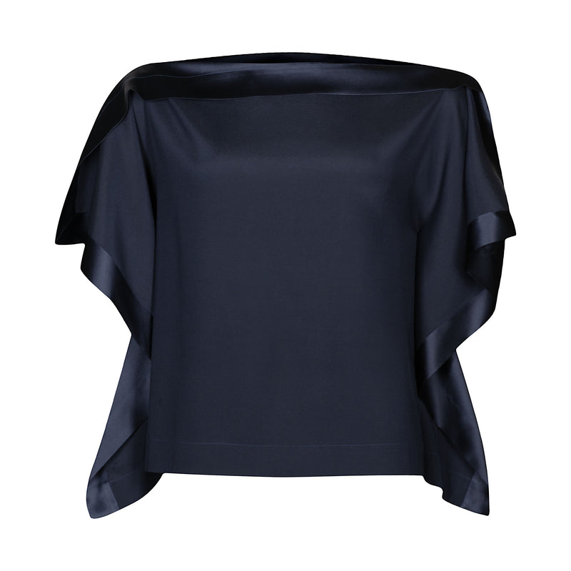 DAKOTA SILK TOP  M | DARK BLUE