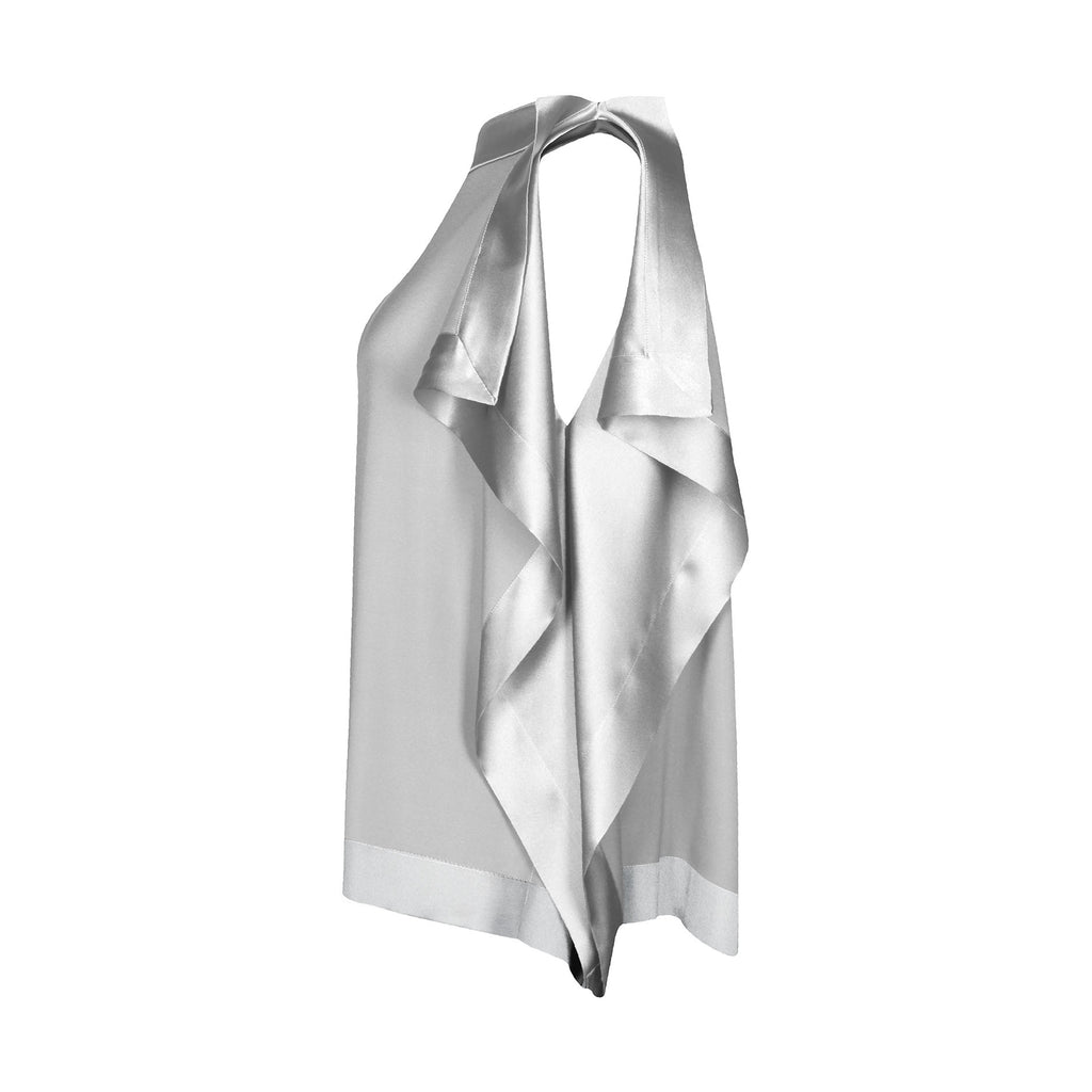 DAKOTA SILK TOP XO | LIGHT GREY