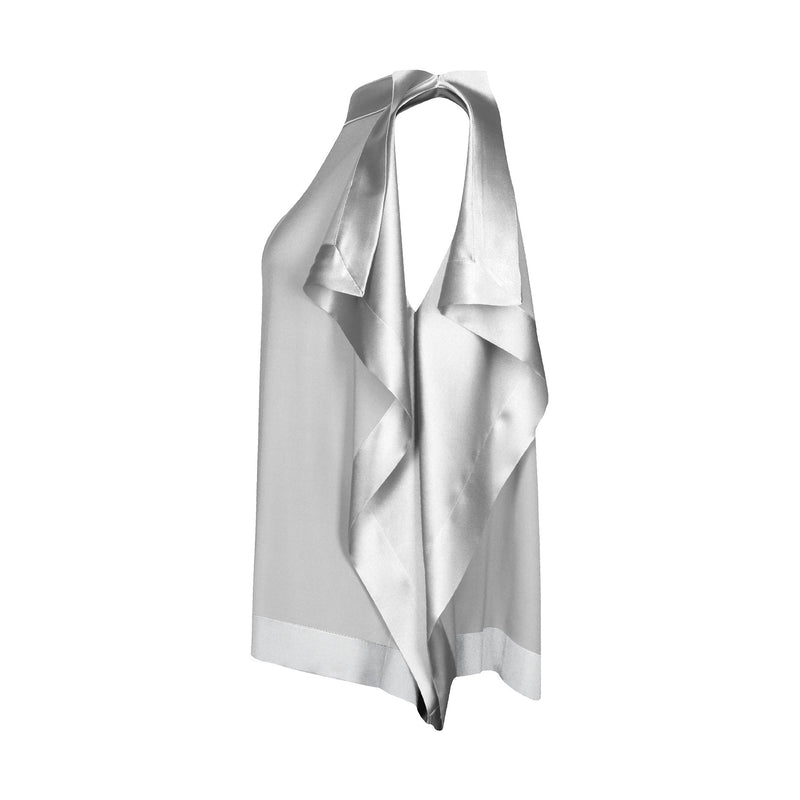 DAKOTA SILK TOP XO | LIGHT GREY