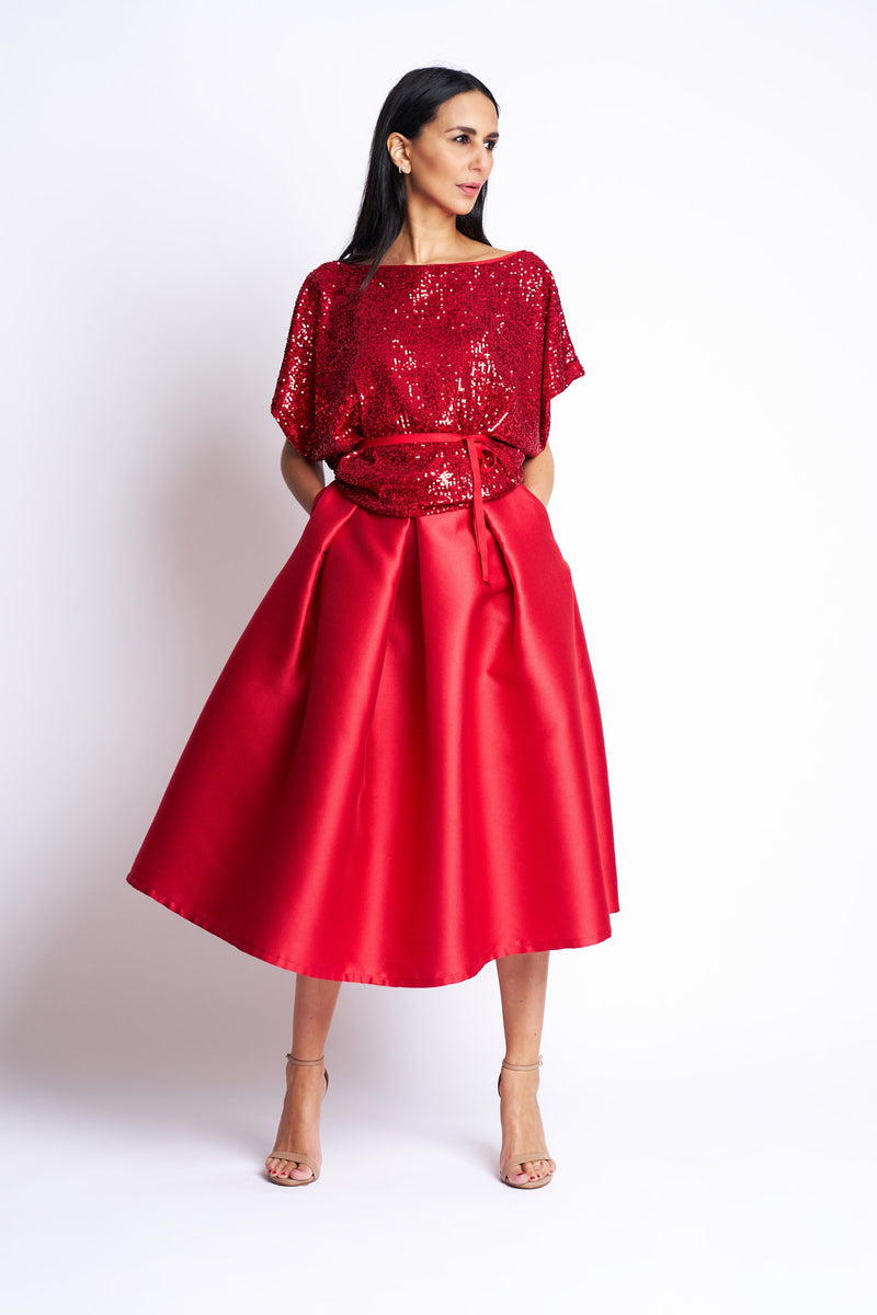 SAAR SKIRT STRUCTURE XO | RED