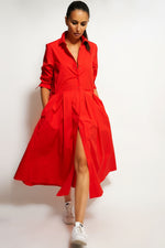 NANA DRESS COTTON | BRIGHT RED