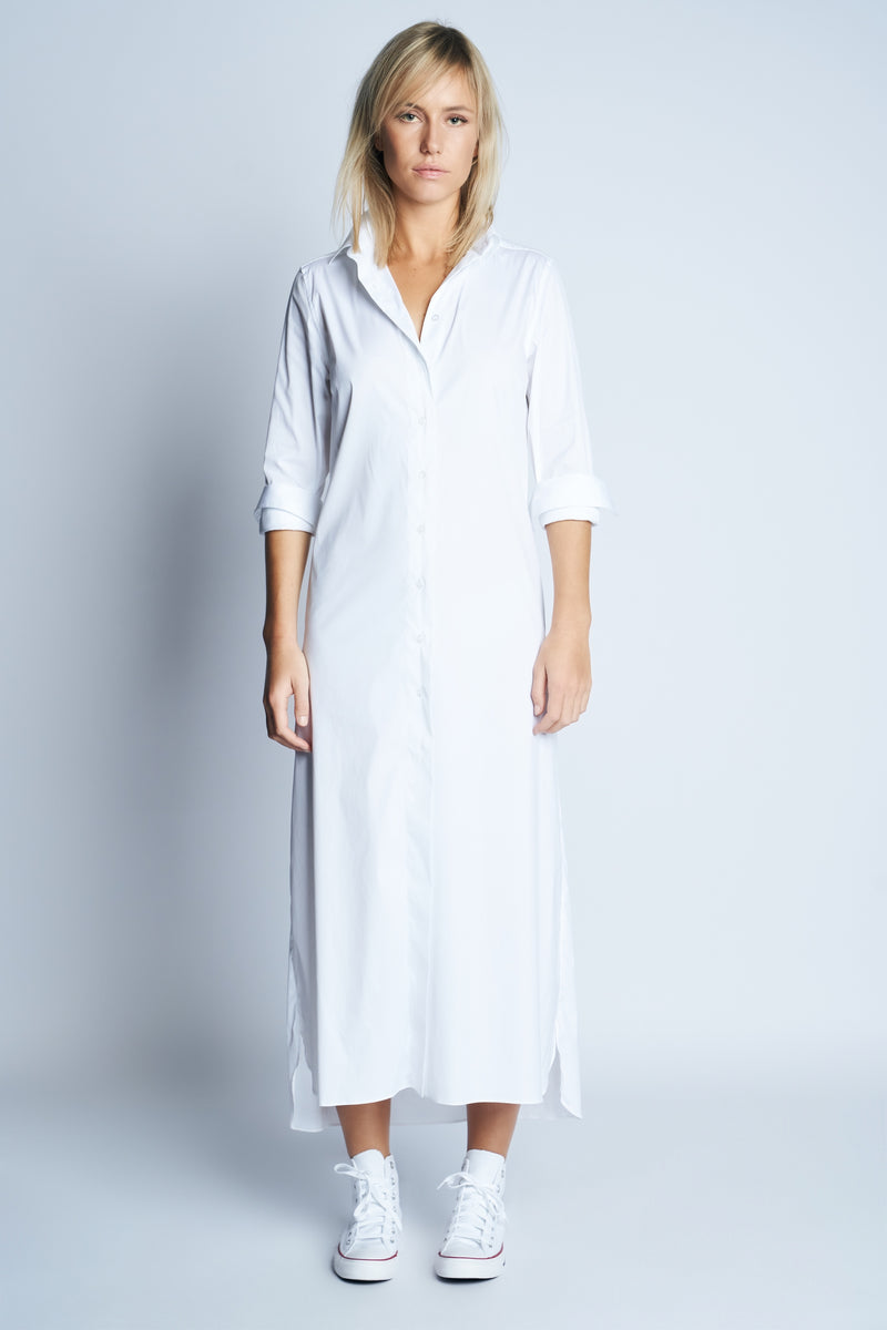 VIOLET COTTON DRESS | WHITE