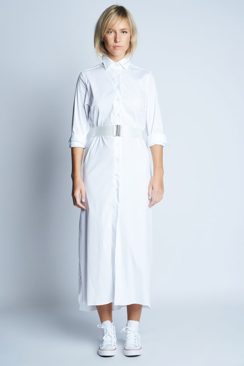 VIOLET COTTON DRESS | WHITE