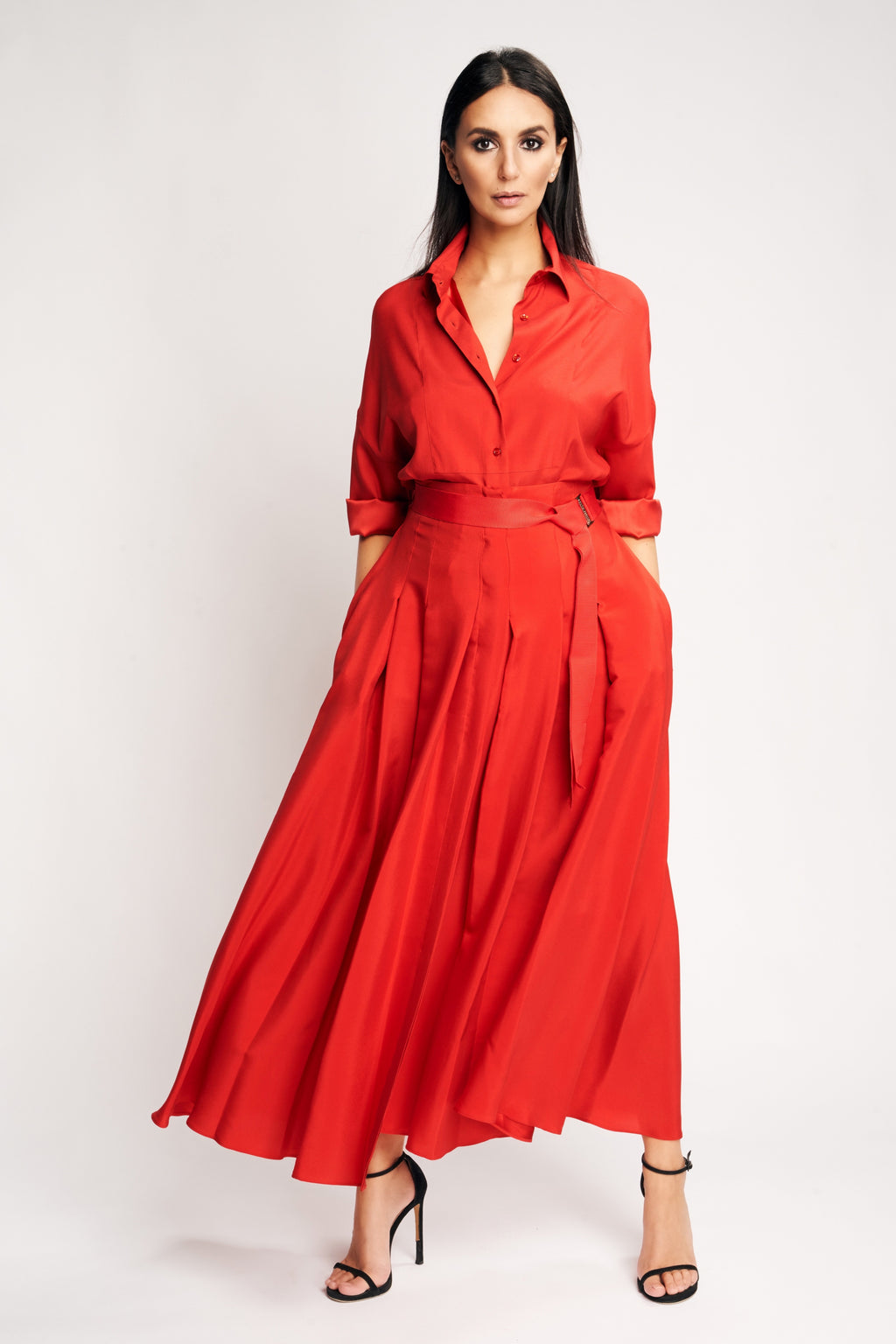 AUDREY SKIRT SILK | RED