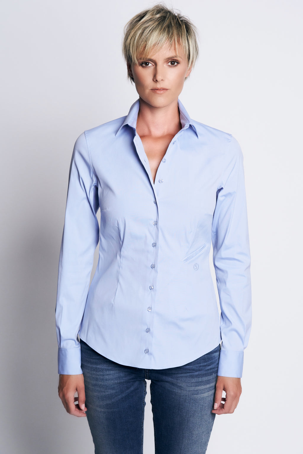 NINA COTTON SHIRT XO | LIGHT BLUE