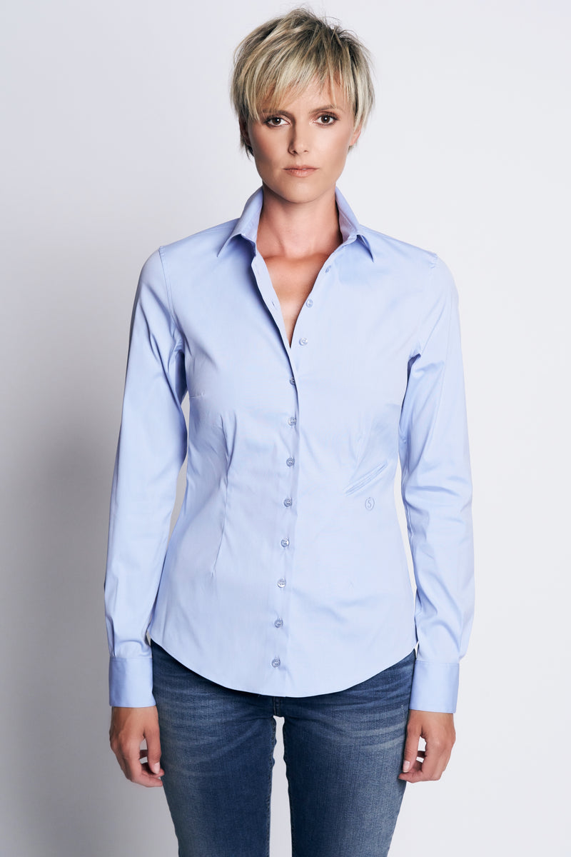 NINA COTTON SHIRT XO | LIGHT BLUE