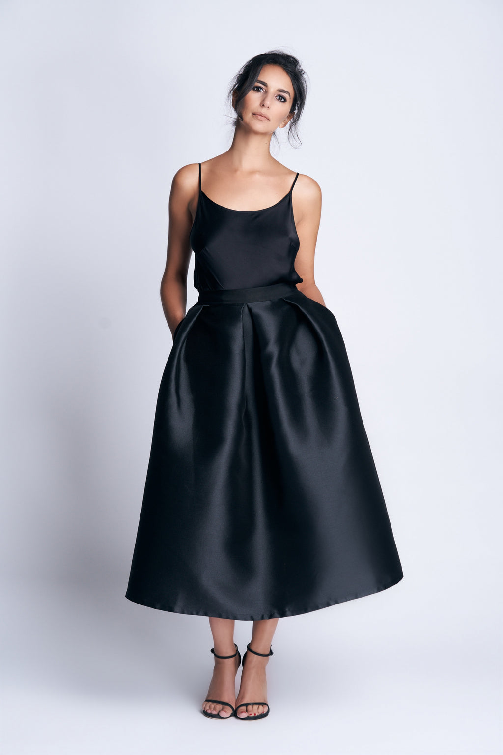 SAAR SKIRT STRUCTURE B | BLACK