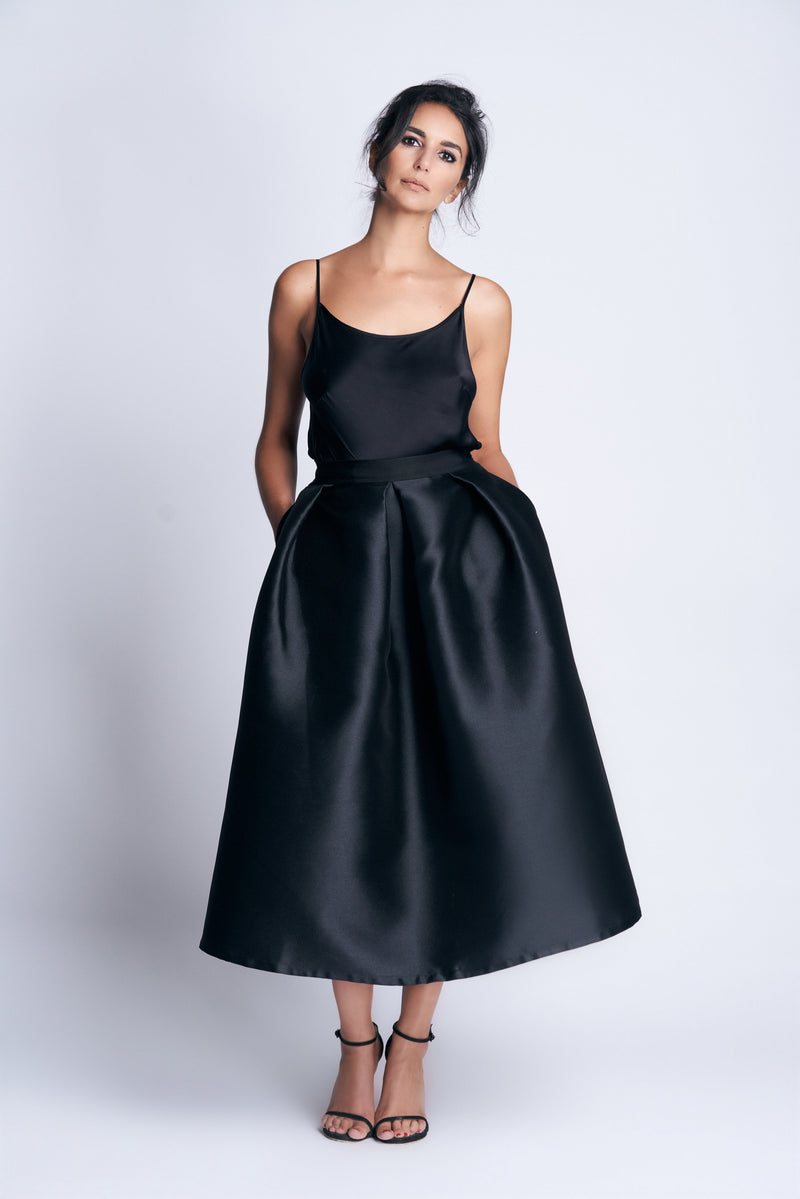 SAAR SKIRT STRUCTURE B | BLACK