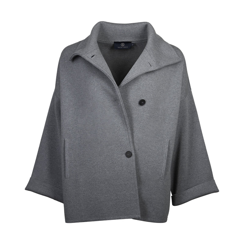 JAMILA MERINO WOOL JACKET XO | GREY MELANGE